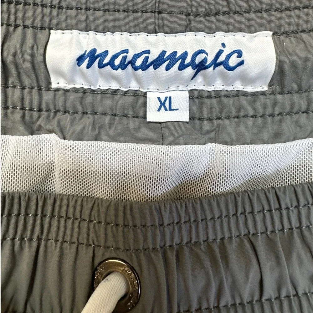 Maamgic Swim Trunks Mens XL Olive Green Excellent 5